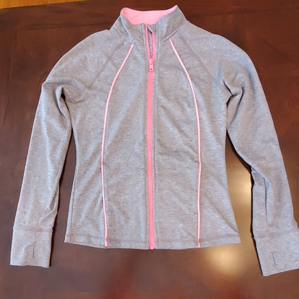Girls sz 10/12 Gymboree Gymgo gray/pink jacket